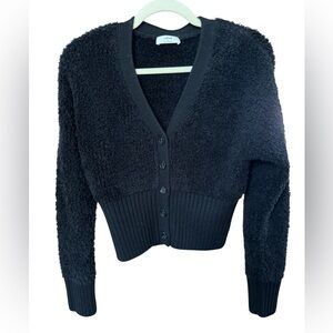 Aritzia Wilfred Black Textured Cardigan